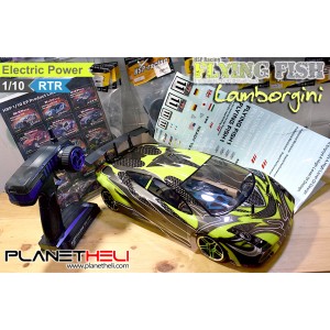 HSP RC Drift Car Flying Fish 4wd FULL Propo 1/10 Scale Ready To Run Lambo Green